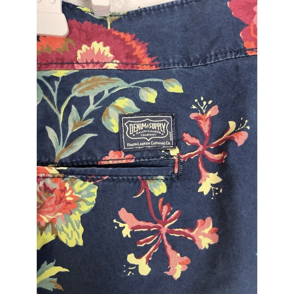 Ralph Lauren Denim Supply Short Men 40 Navy Floral Pocket 10'' Inseam Preppy